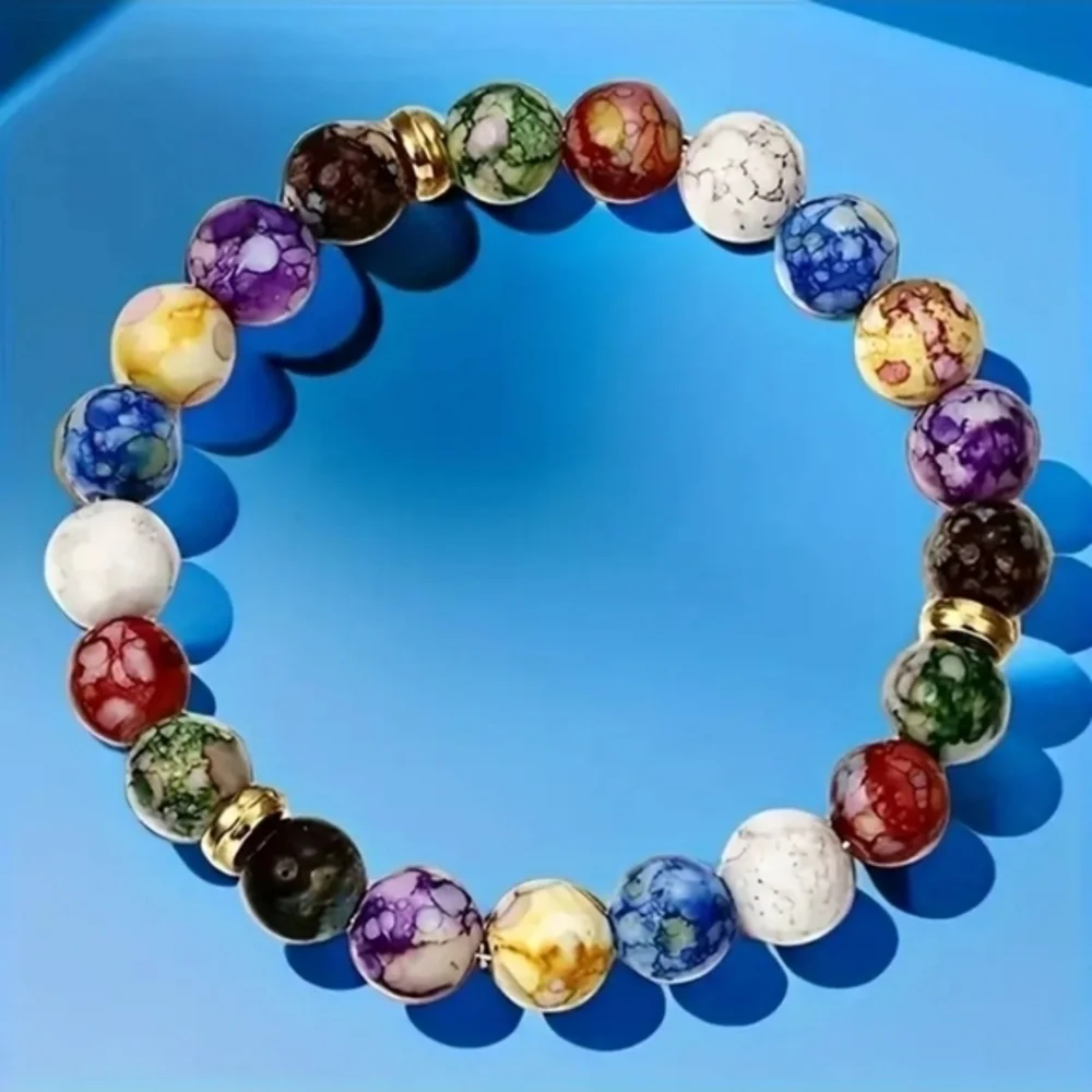Seven Chakra Crystal Energy and Healing Natural‎ Stone Bracelet